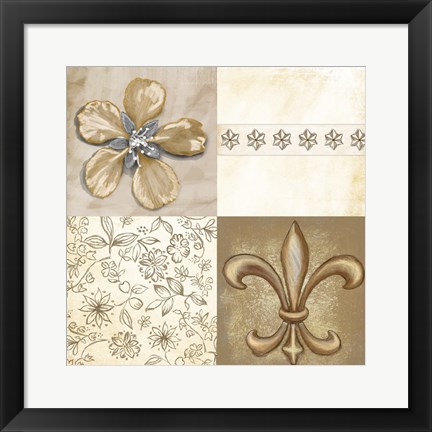 Framed Fleur de Lis Square II Print