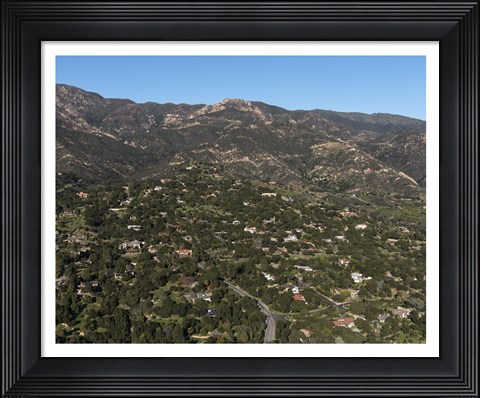 Framed Aerial view of Santa Barbara, California Print