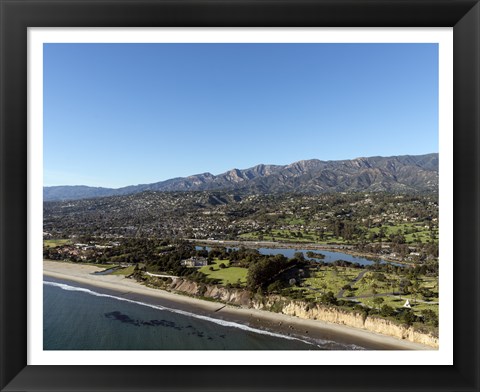 Framed Aerial view Santa Barbara, California Print