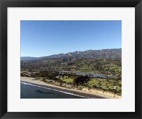 Framed Aerial view Santa Barbara, California Print