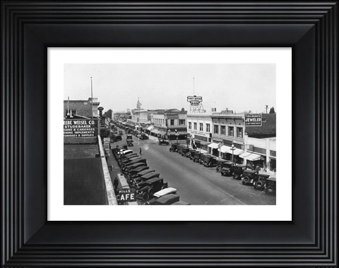 Framed Downtown Anaheim 1932 Print
