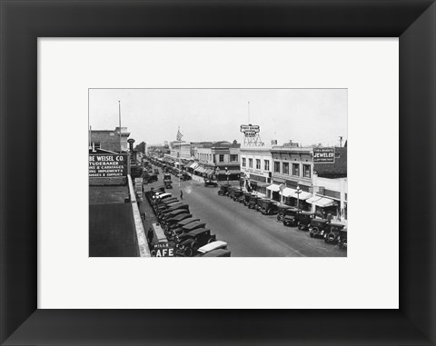 Framed Downtown Anaheim 1932 Print