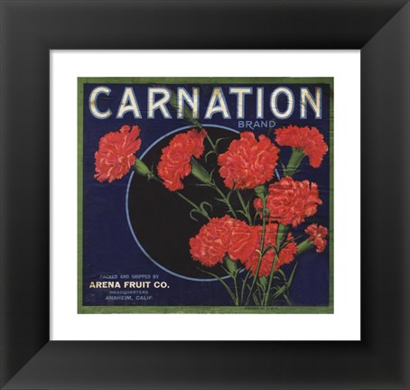 Framed Carnation Brand Oranges, Anaheim Print