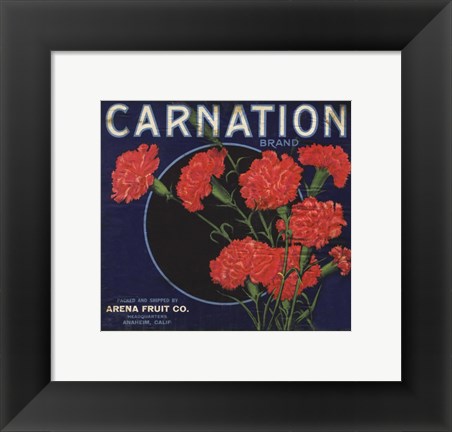 Framed Carnation Brand Oranges, Anaheim Print