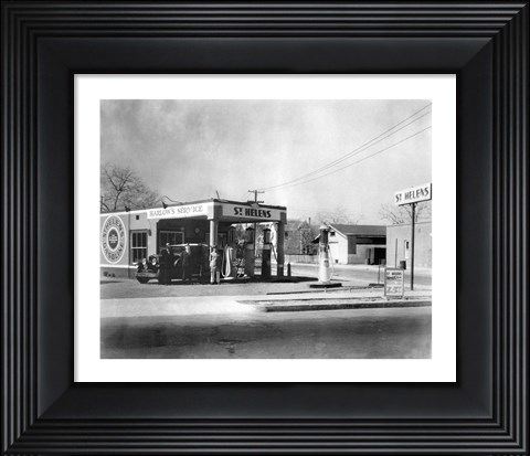 Framed Harlow&#39;s Service Station, Anaheim 1930 Print