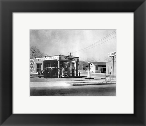 Framed Harlow&#39;s Service Station, Anaheim 1930 Print