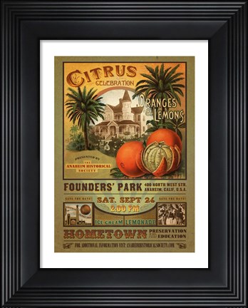 Framed 2011 Anaheim Citrus Celebration Print