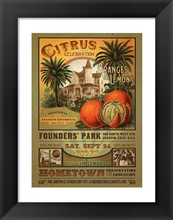 Framed 2011 Anaheim Citrus Celebration Print