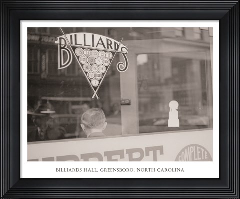 Framed Billiards Hall, Greensboro, North Carolina Print