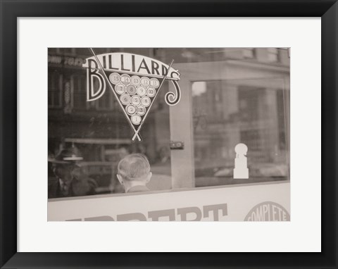 Framed Billiards Hall, Greensboro, North Carolina Print