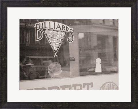 Framed Billiards Hall, Greensboro, North Carolina Print