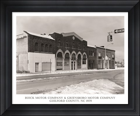 Framed Buick Motor Company &amp; Greensboro Motor Company Guilford County, NC 1979 Print