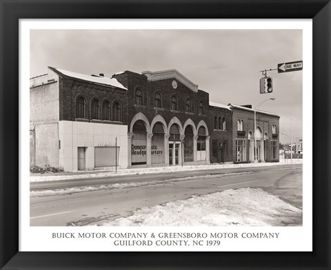 Framed Buick Motor Company &amp; Greensboro Motor Company Guilford County, NC 1979 Print