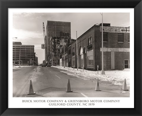 Framed Buick Motor Company &amp; Greensboro Motor Company Guilford County, NC 1979 photography Print