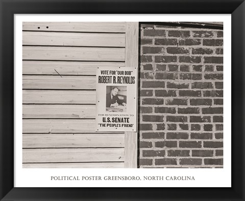 Framed Political Poster Greensboro, North Carolina Print