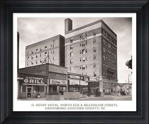 Framed O. Henry Hotel, Greensboro, Guilford County, NC Print