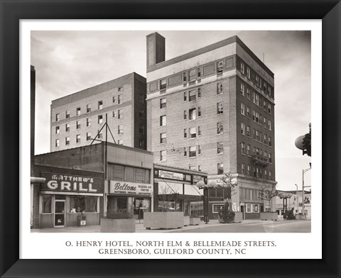 Framed O. Henry Hotel, Greensboro, Guilford County, NC Print