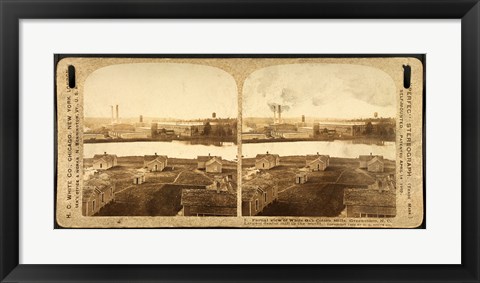 Framed Partial view of White Oak Cotton Mills. Greensboro, NC Print