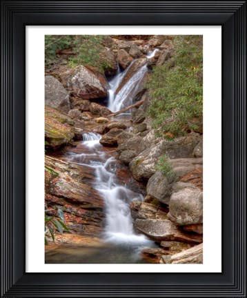 Framed Skinny Dip Falls in Western North Carolina Print