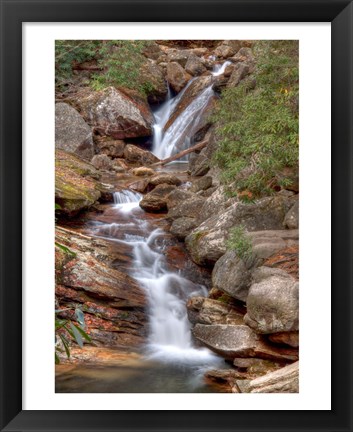 Framed Skinny Dip Falls in Western North Carolina Print