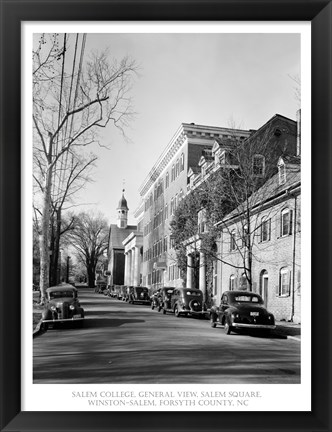 Framed Salem College, General View, Salem Square, Winston-Salem, Forsyth County, NC Print