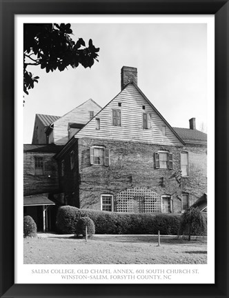 Framed Salem College, Old Chapel Annex, 601 South Church Street, Winston-Salem, Forsyth County, NC Print