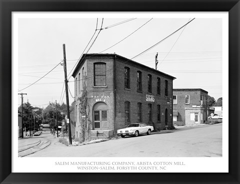 Framed Salem Manufacturing Company, Arista Cotton Mill, Winston-Salem, Forsyth County, NC Print