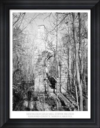 Framed McCulloch Gold Mill, Copper Branch Guilford County, North Carolina Print