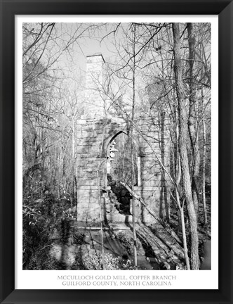 Framed McCulloch Gold Mill, Copper Branch Guilford County, North Carolina Print