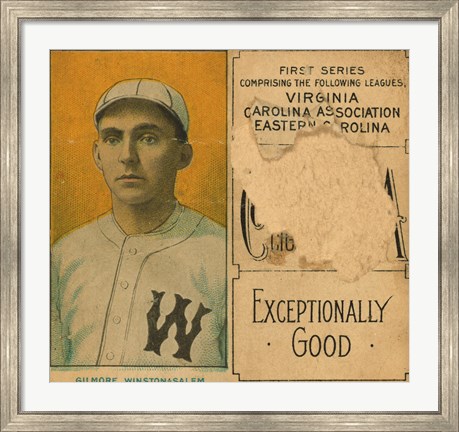 Framed Gilmore, Winston-Salem Team, Baseball Card Portrait Print