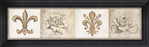 Framed Fleur 4 Panel II Print