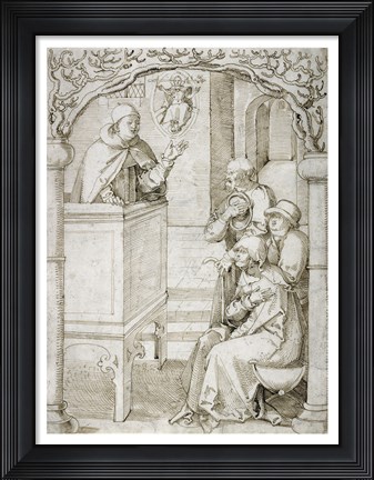 Framed Monk Preaching Print