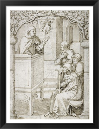 Framed Monk Preaching Print