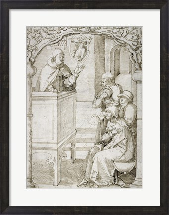Framed Monk Preaching Print
