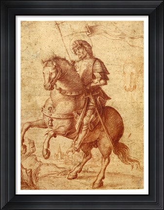 Framed Saint on Horseback Print