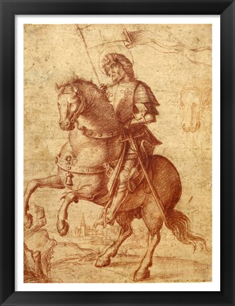 Framed Saint on Horseback Print