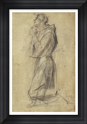 Framed Study of Saint Francis Print