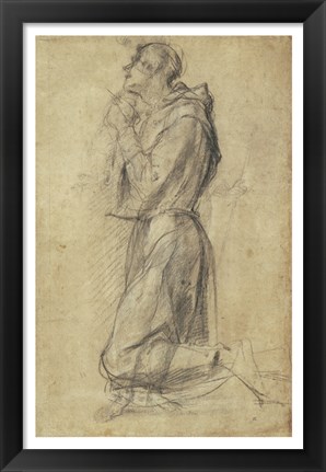 Framed Study of Saint Francis Print