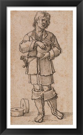 Framed Young Peasant Holding a Jar Print