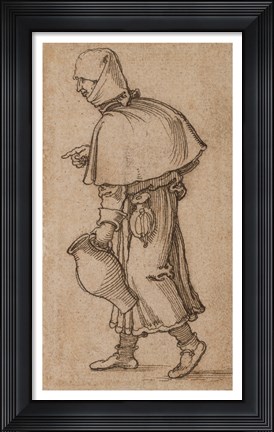 Framed Peasant Woman Carrying a Jug Print