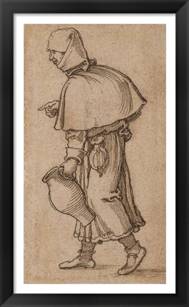 Framed Peasant Woman Carrying a Jug Print