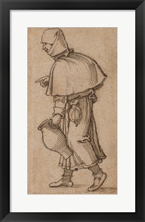 Framed Peasant Woman Carrying a Jug Print