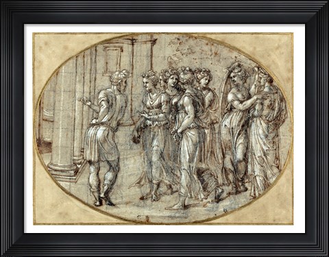 Framed Odysseus and the Daughters of Lycomedes Print