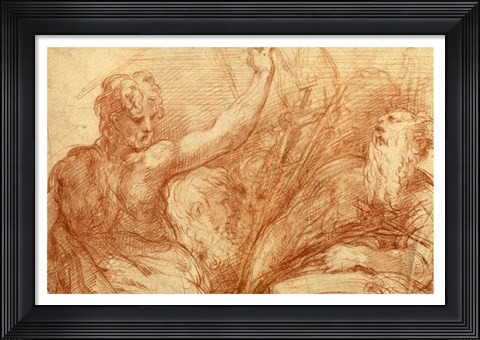 Framed Studies of Saints John the Baptist and Jerome Print