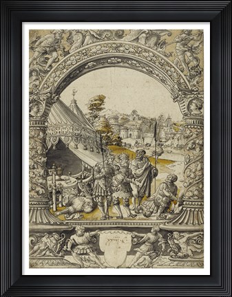 Framed Mucius Scaevola Thrusting His Right Hand into the Flames Print