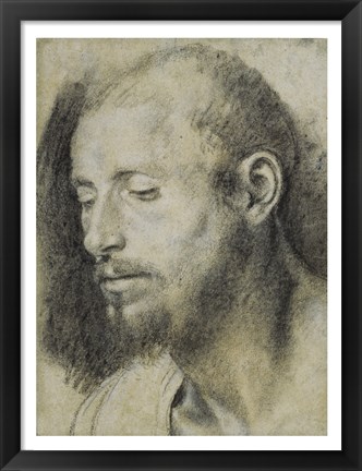 Framed Study of the Head of a Bearded Man Print