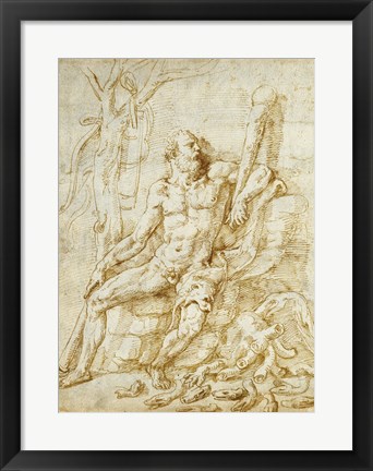 Framed Hercules Resting after Killing the Hydra Print