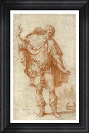 Framed Study of a Male Figure Print