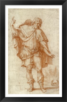 Framed Study of a Male Figure Print