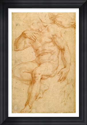Framed Studies of a Male Nude, a Drapery, and a Hand Print